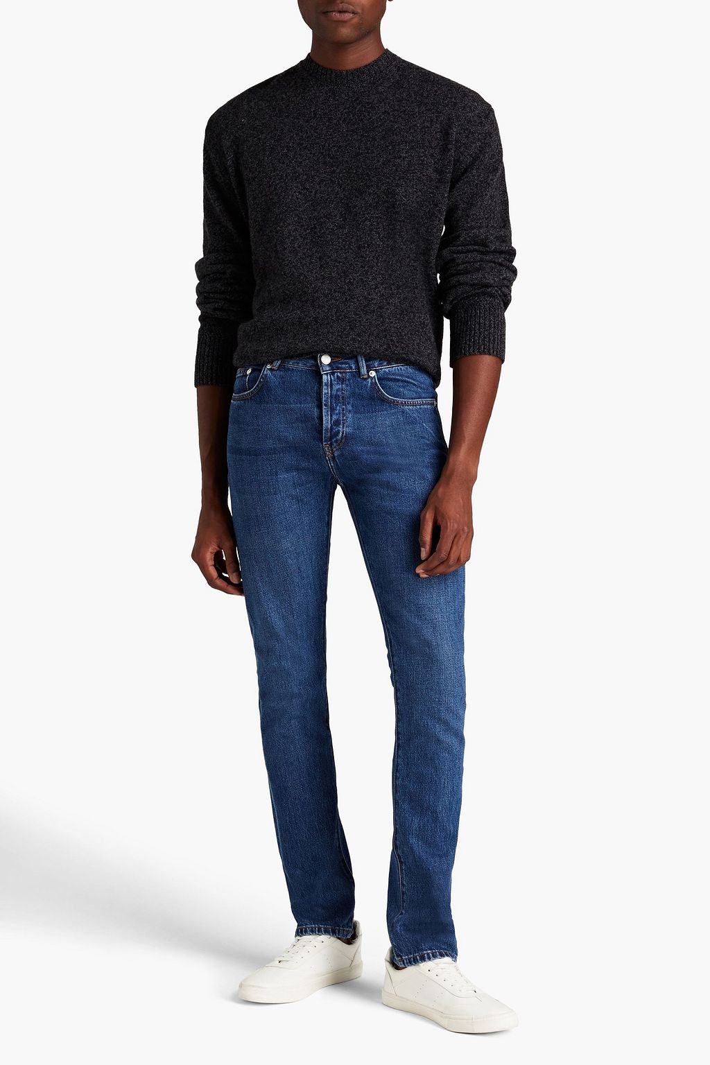 OFFICINE GÉNÉRALE Slim-fit whiskered denim jeans