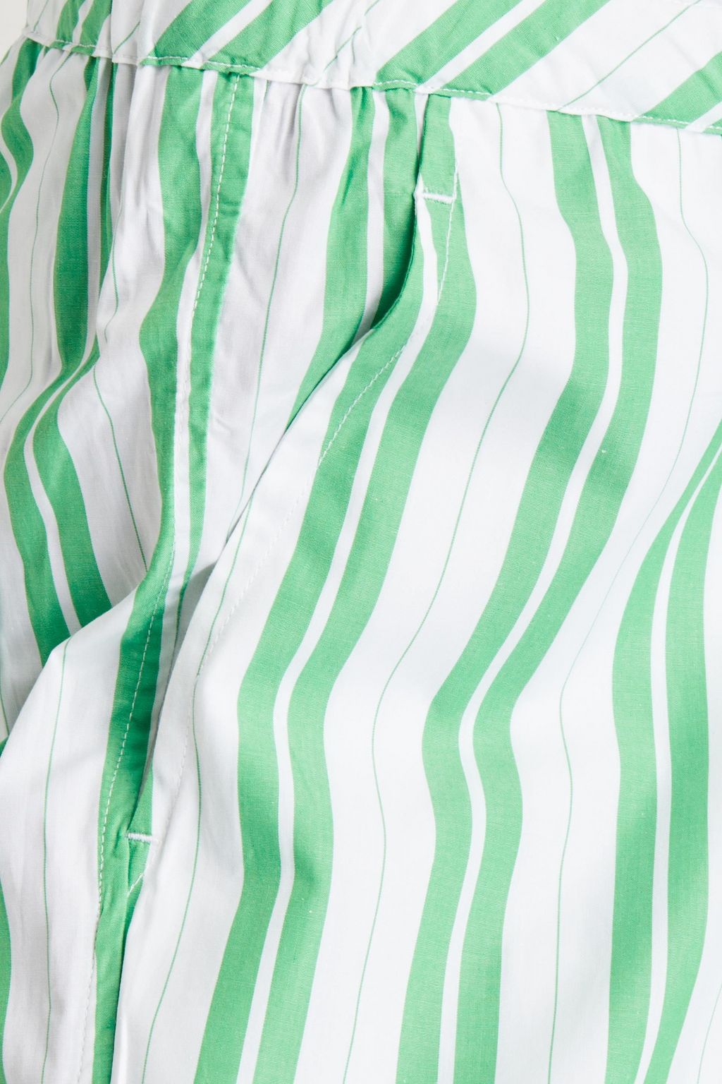 GANNI Striped cotton-poplin wide-leg pants