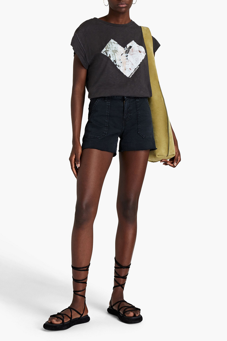 Ba&sh Denim Shorts In Charcoal