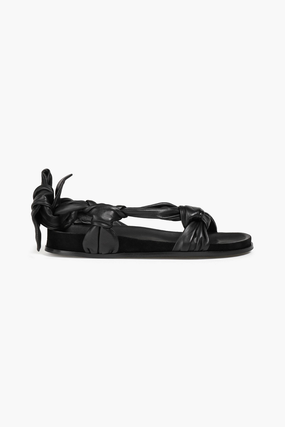 Ba&sh - Colette knotted leather sandals - Black - EU 36