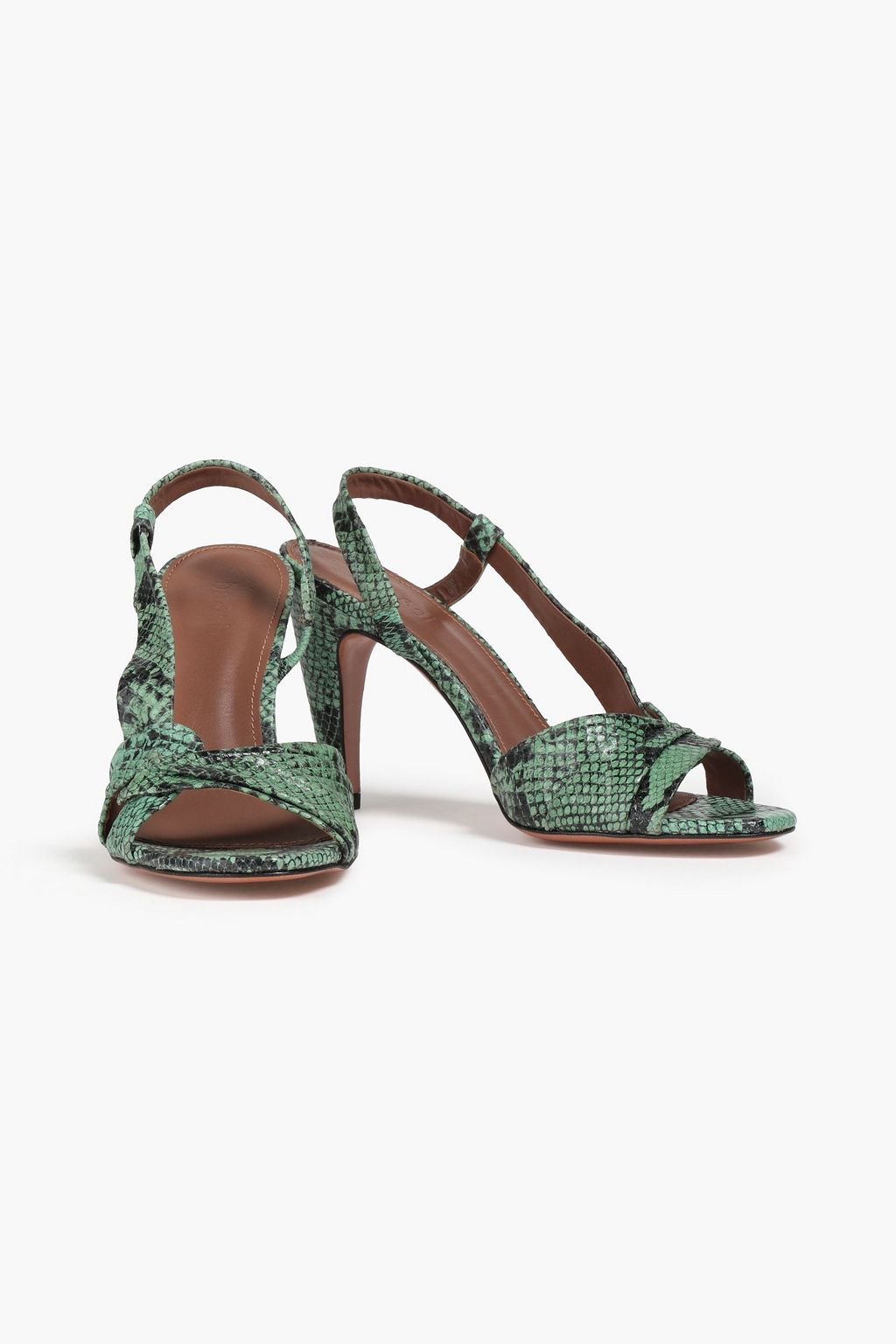 BA&SH Carl snake-effect leather slingback sandals
