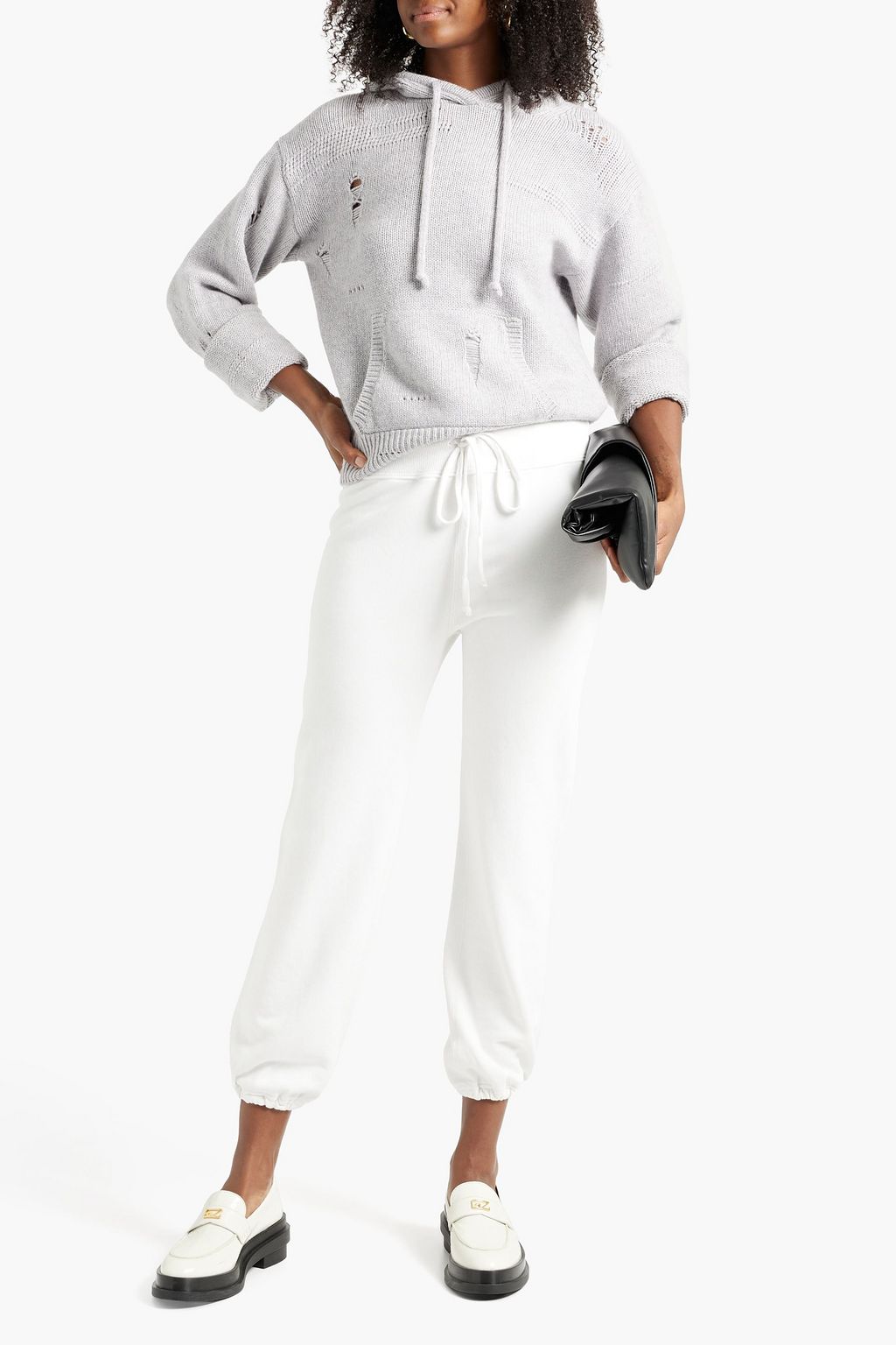 NILI LOTAN French cotton-terry track pants