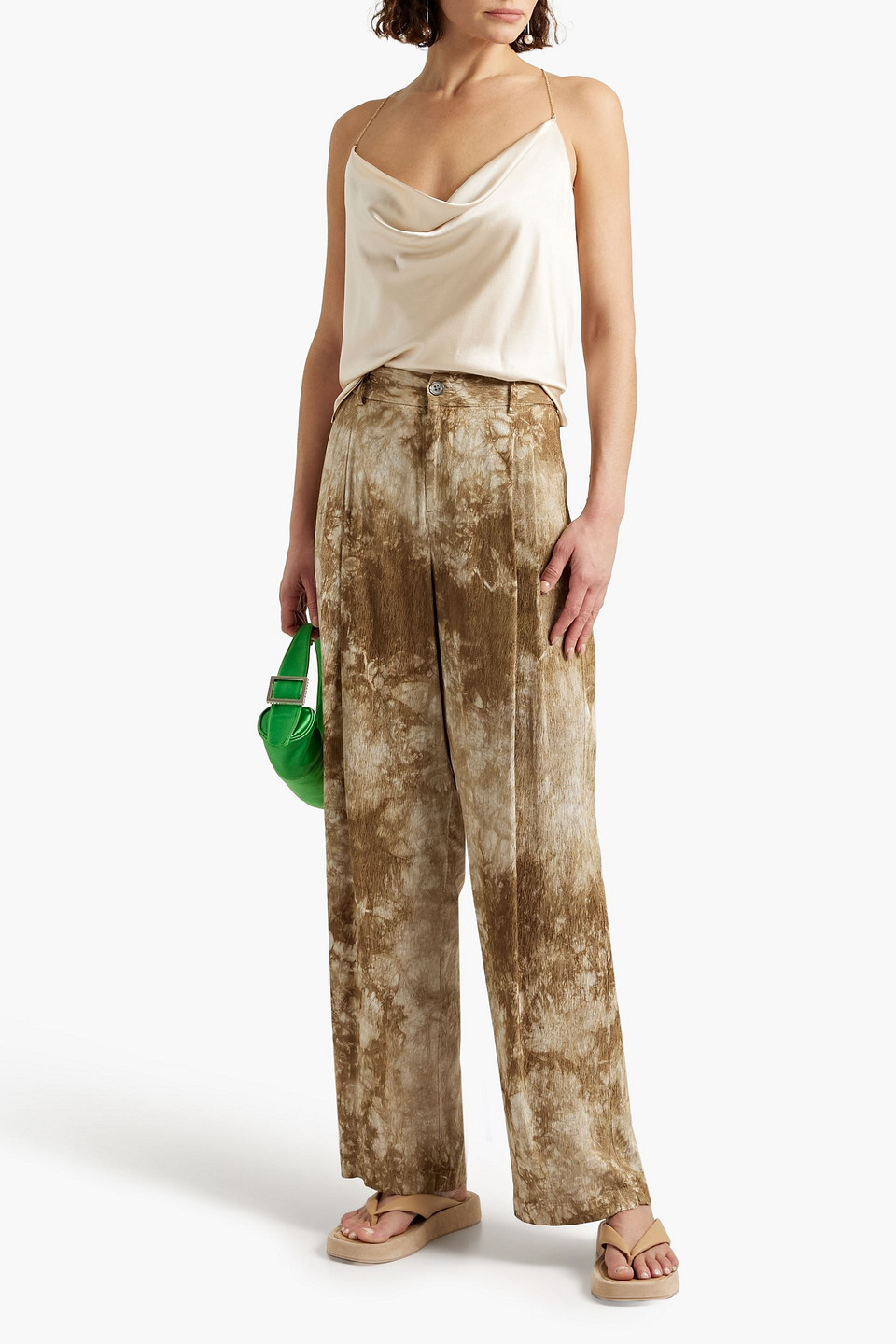 CAMI NYC FRAN DRAPED SILK-BLEND SATIN CAMISOLE,3074457345631632611