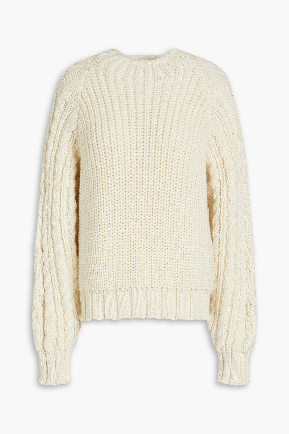 Envelope 1976 Ribbed And Cable-knit Wool Jumper In Neutrals