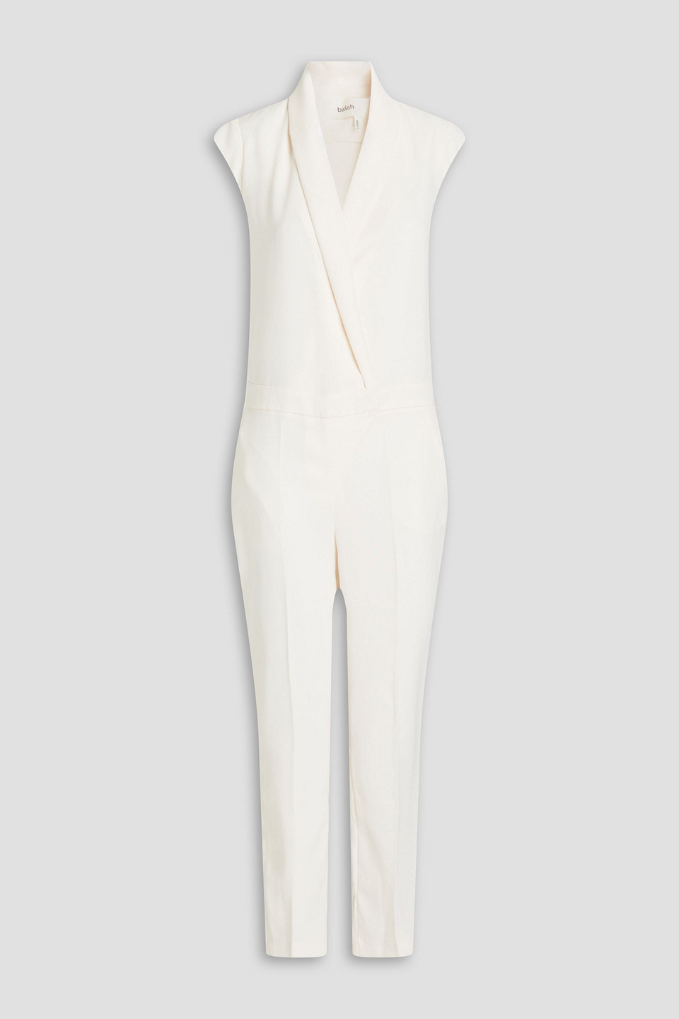 ba&sh - treena wrap-effect cropped woven jumpsuit - white - 0