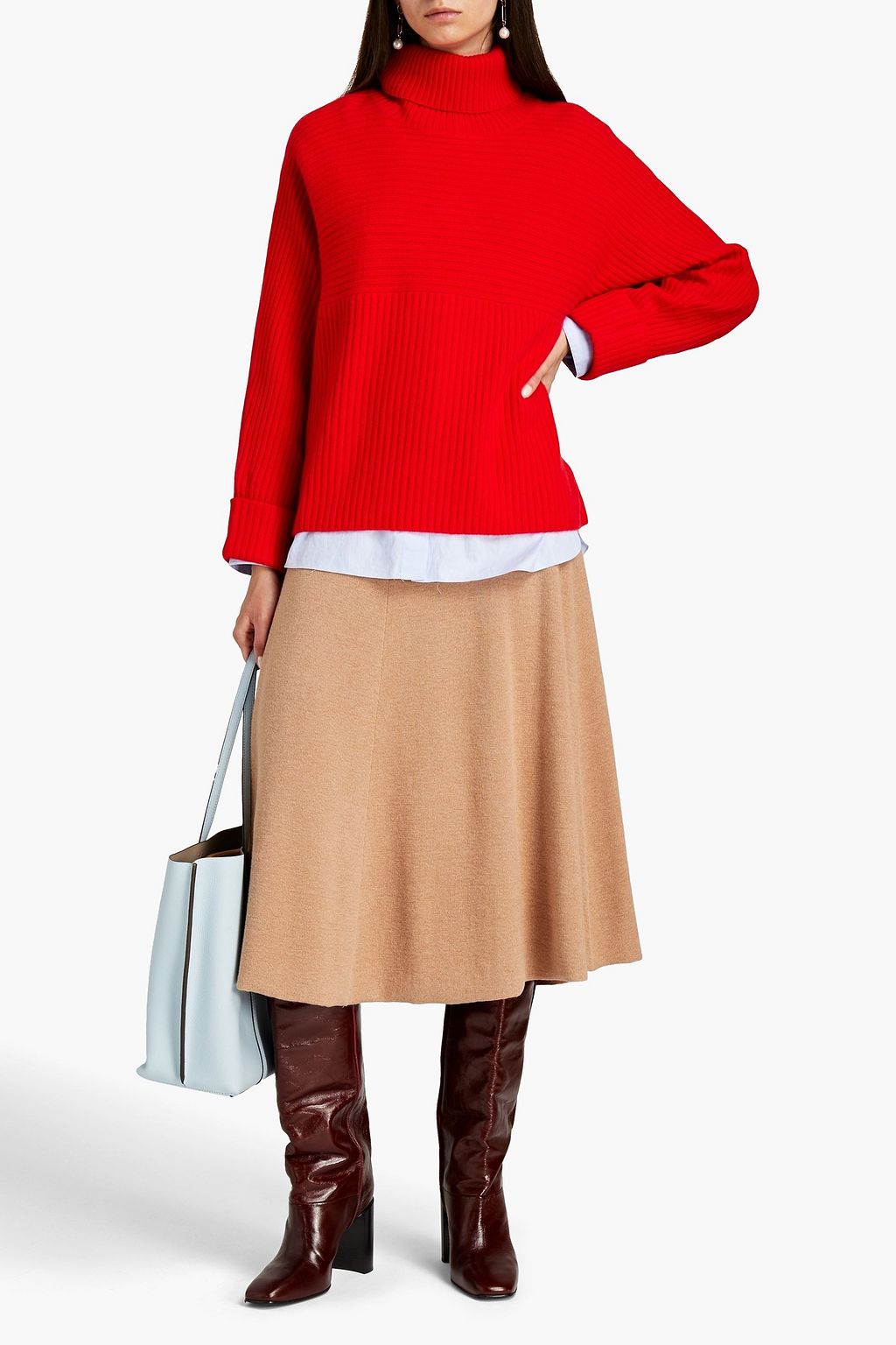 N.PEAL Ribbed cashmere turtleneck sweater