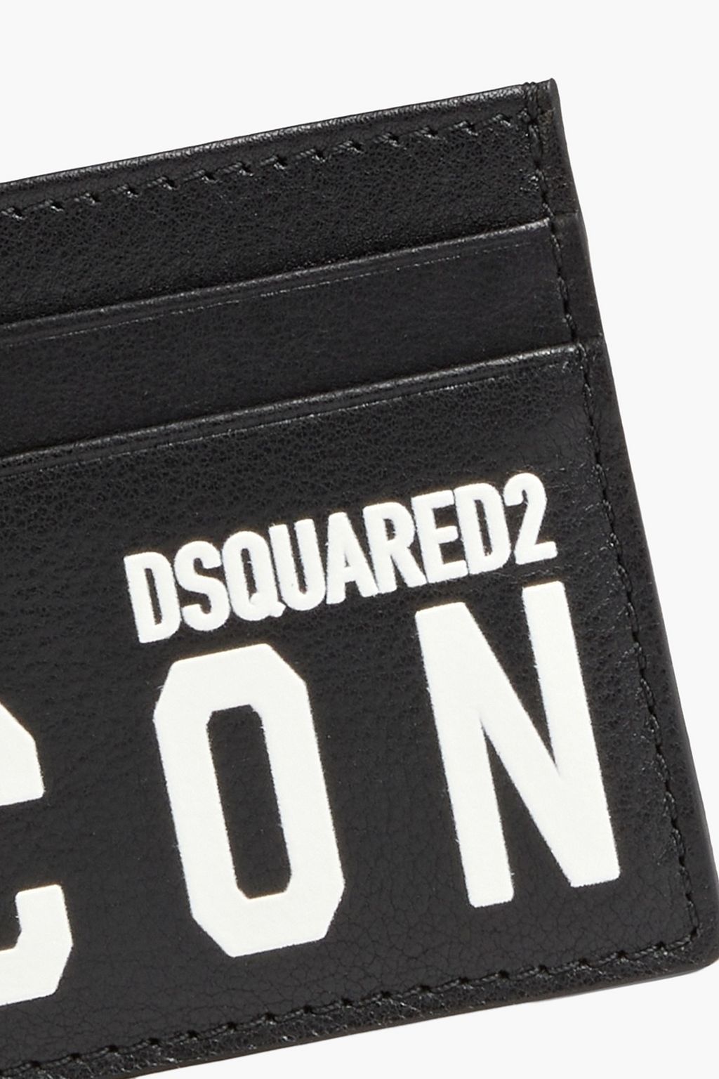 DSQUARED2 حافظة بطاقات من الجلد المُحبّب مزينة بطبعات
