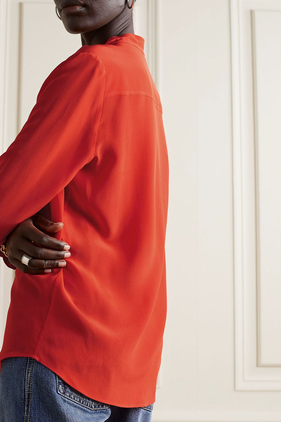  Stella Mccartney - Bluse „eva“ Aus Crêpe De Chine Aus Seide - Rot - It 36 