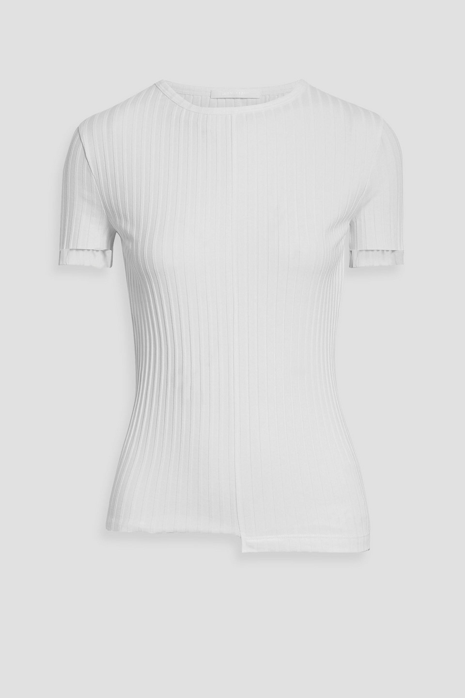 helmut lang - ribbed pima cotton-blend jersey top - white - s
