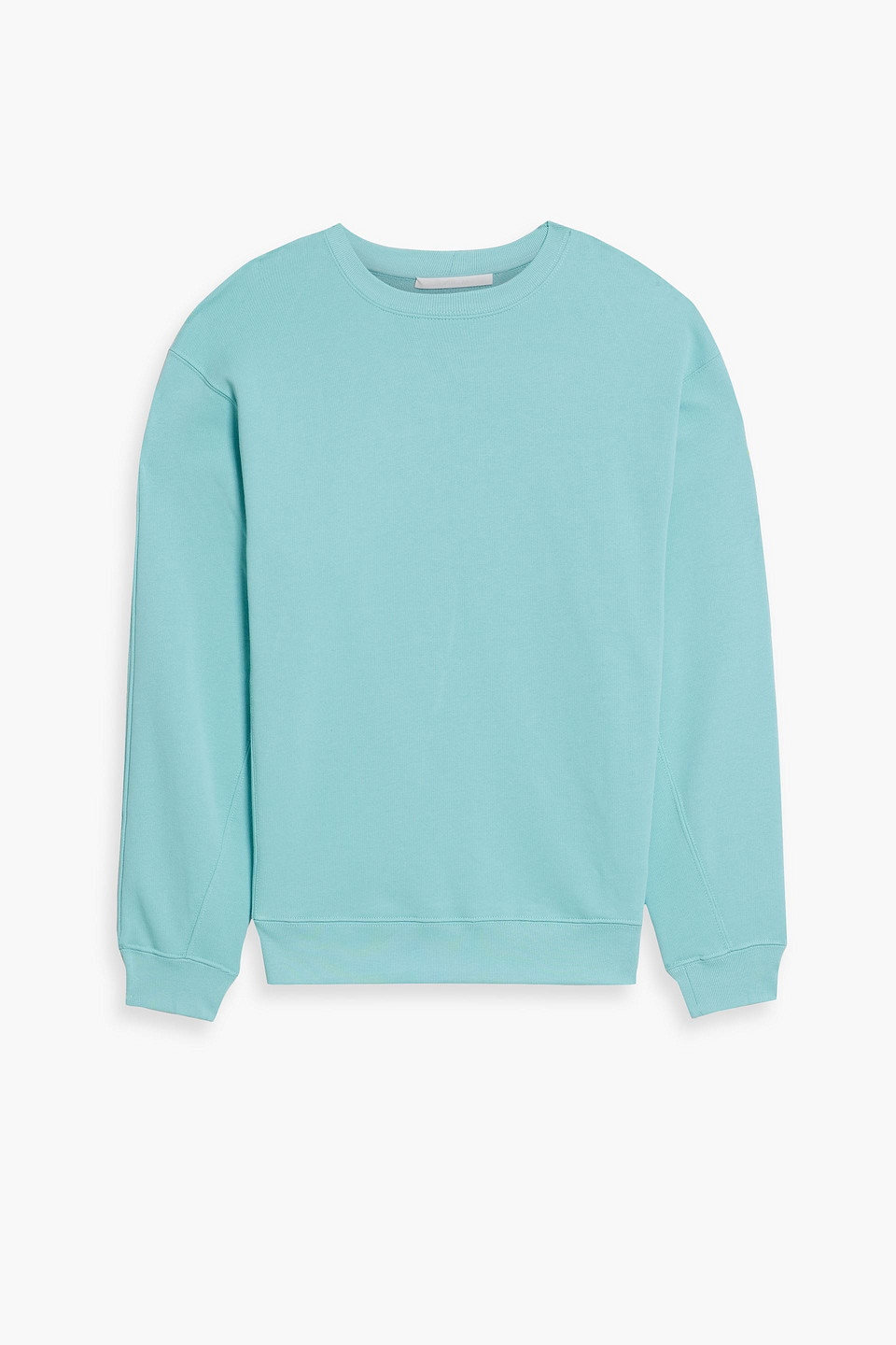 helmut lang - embossed french cotton-terry sweatshirt - blue - s
