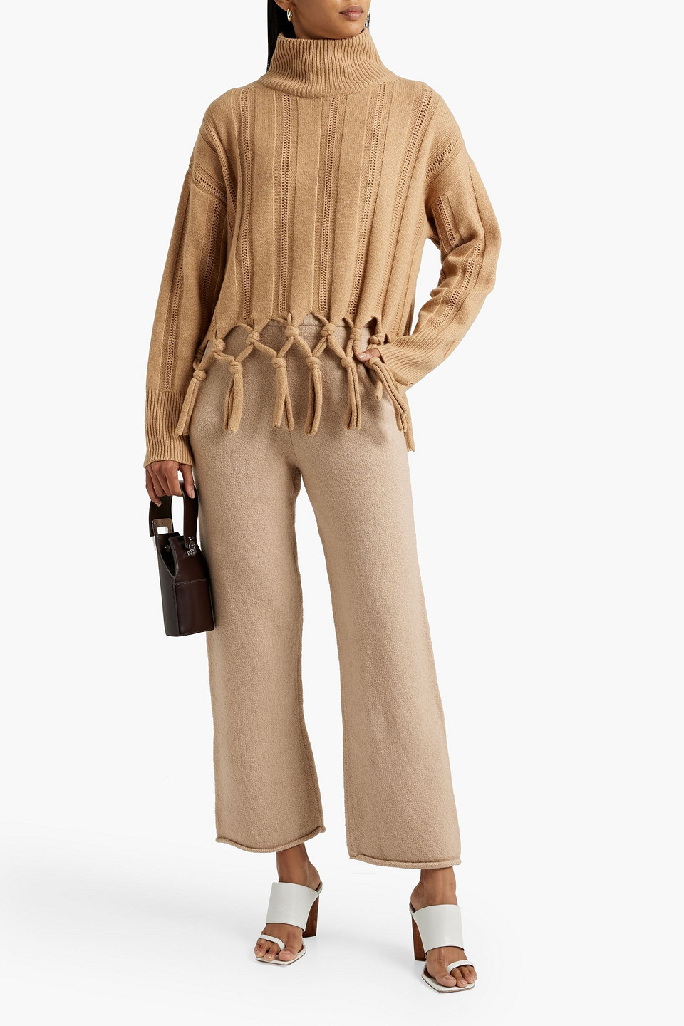 Simkhai Brushed Knitted Straight-leg Pants In Neutral
