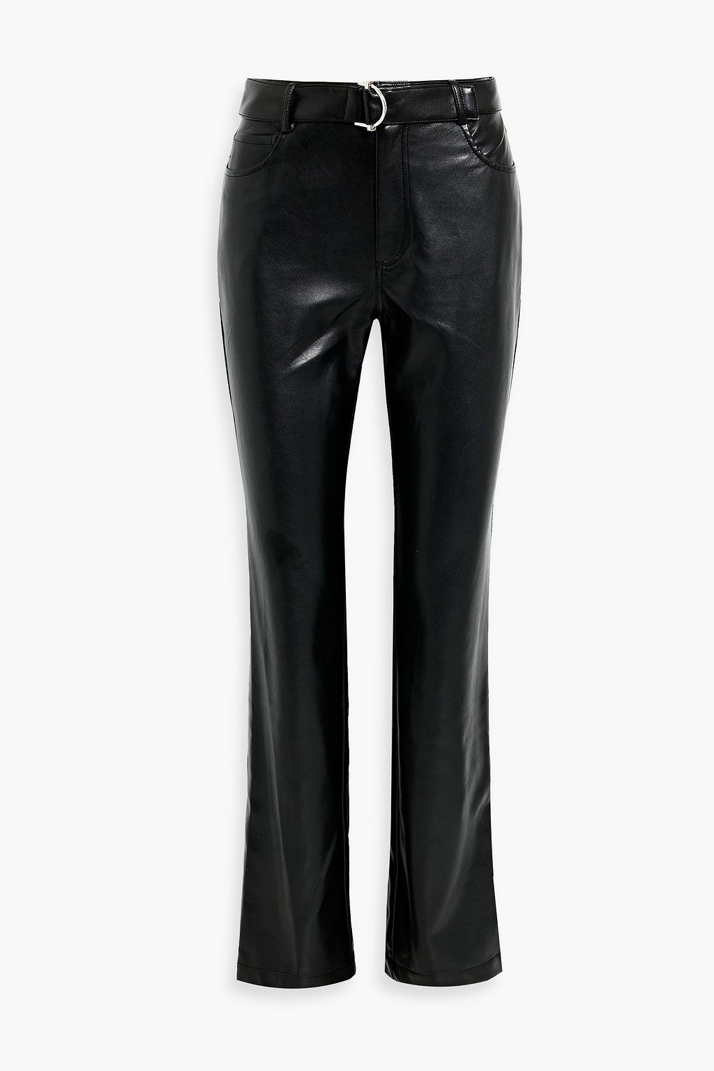 womens black leather bootcut pants