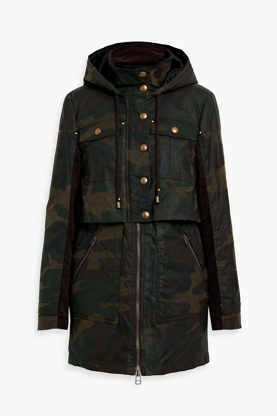 Veronica Beard Jemari Camouflage-print Cotton-canvas Parka In Army Green