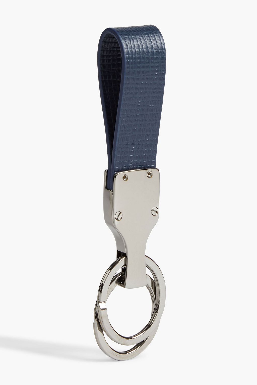 TOD'S Gunmetaltone texturedleather keychain THE