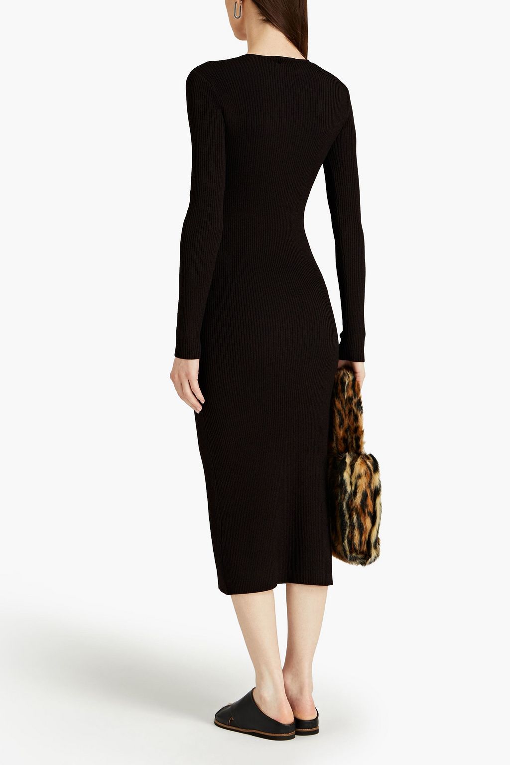GANNI Ribbedknit midi dress THE