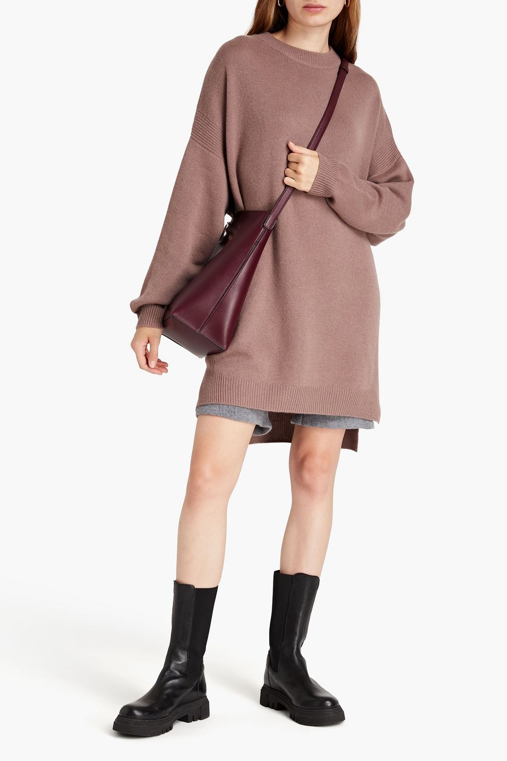 N.PEAL Oversized cashmere mini dress