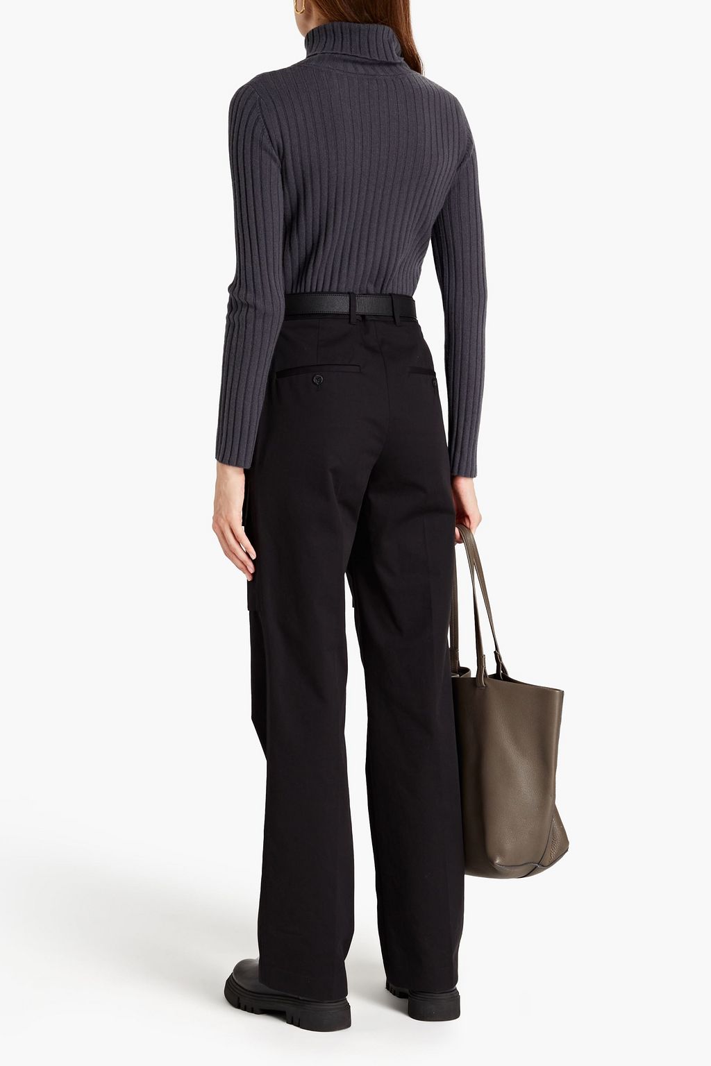 N.PEAL Ribbed cashmere turtleneck sweater