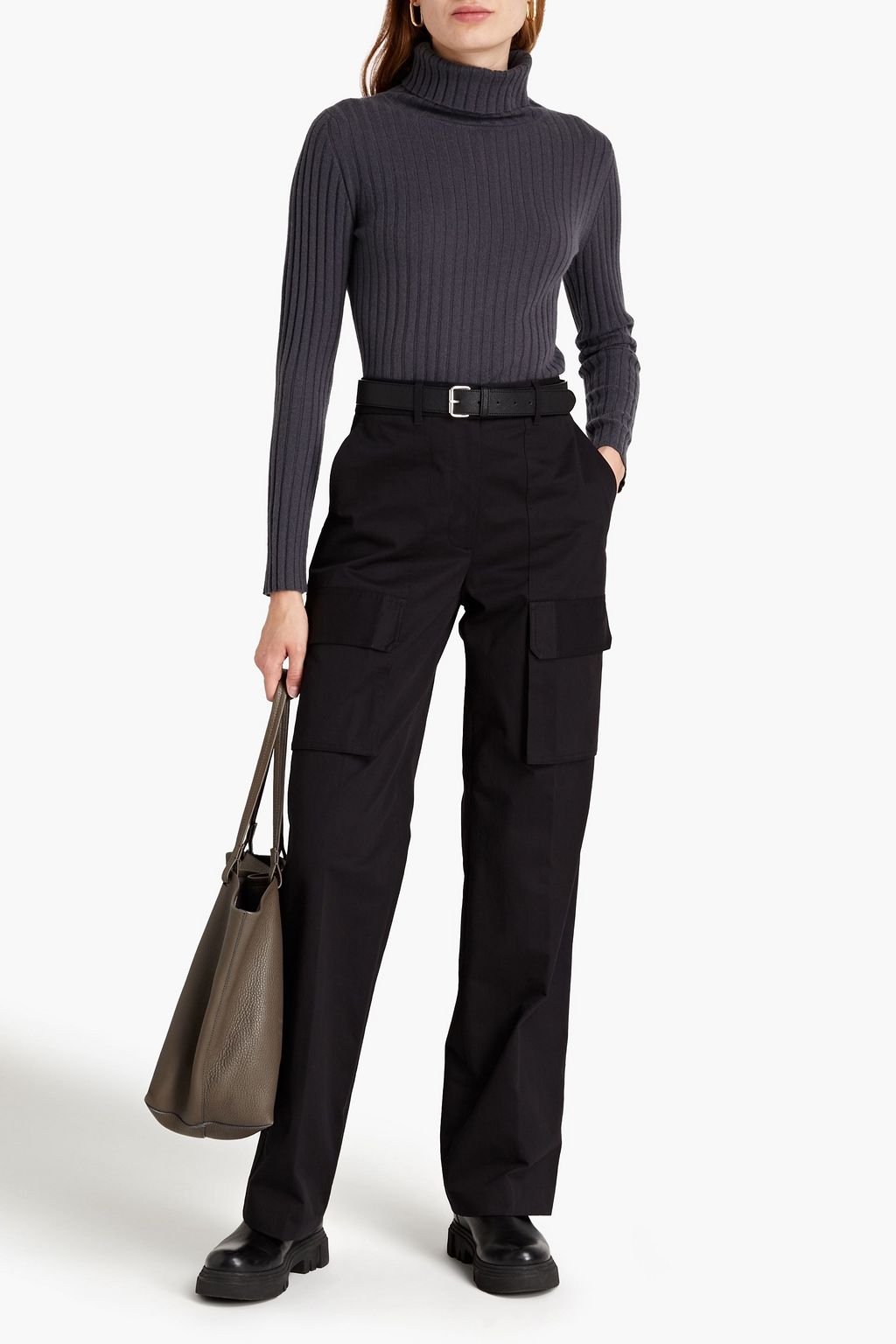 N.PEAL Ribbed cashmere turtleneck sweater