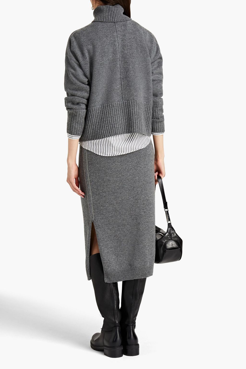 N.PEAL Bead-embellished cashmere turtleneck sweater