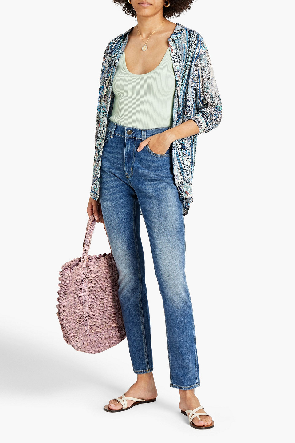 Ba&sh Jacey Faded High-rise Skinny Jeans In Blue