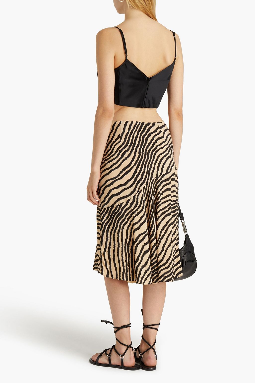 FRAME Cropped satin camisole