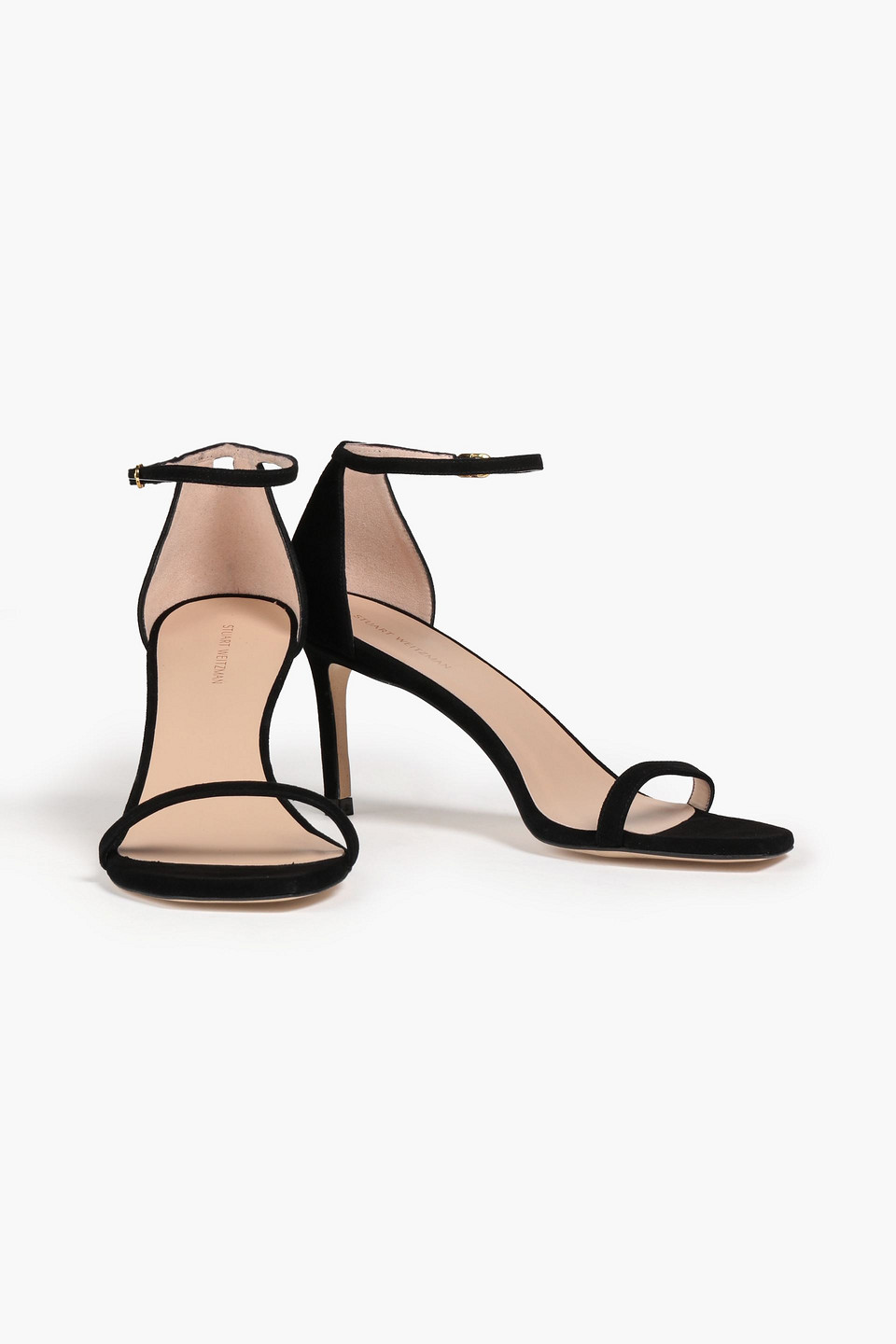 Stuart Weitzman Amelina Suede Sandals In Black