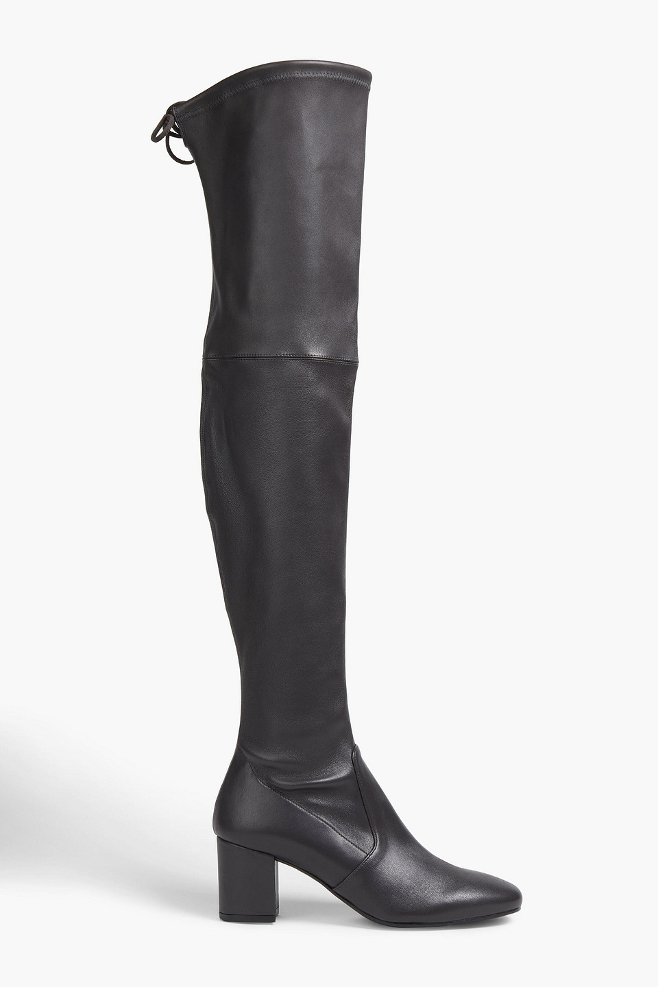 Stuart Weitzman Highland Thigh-high Heeled Leather Boots In Dark Gray