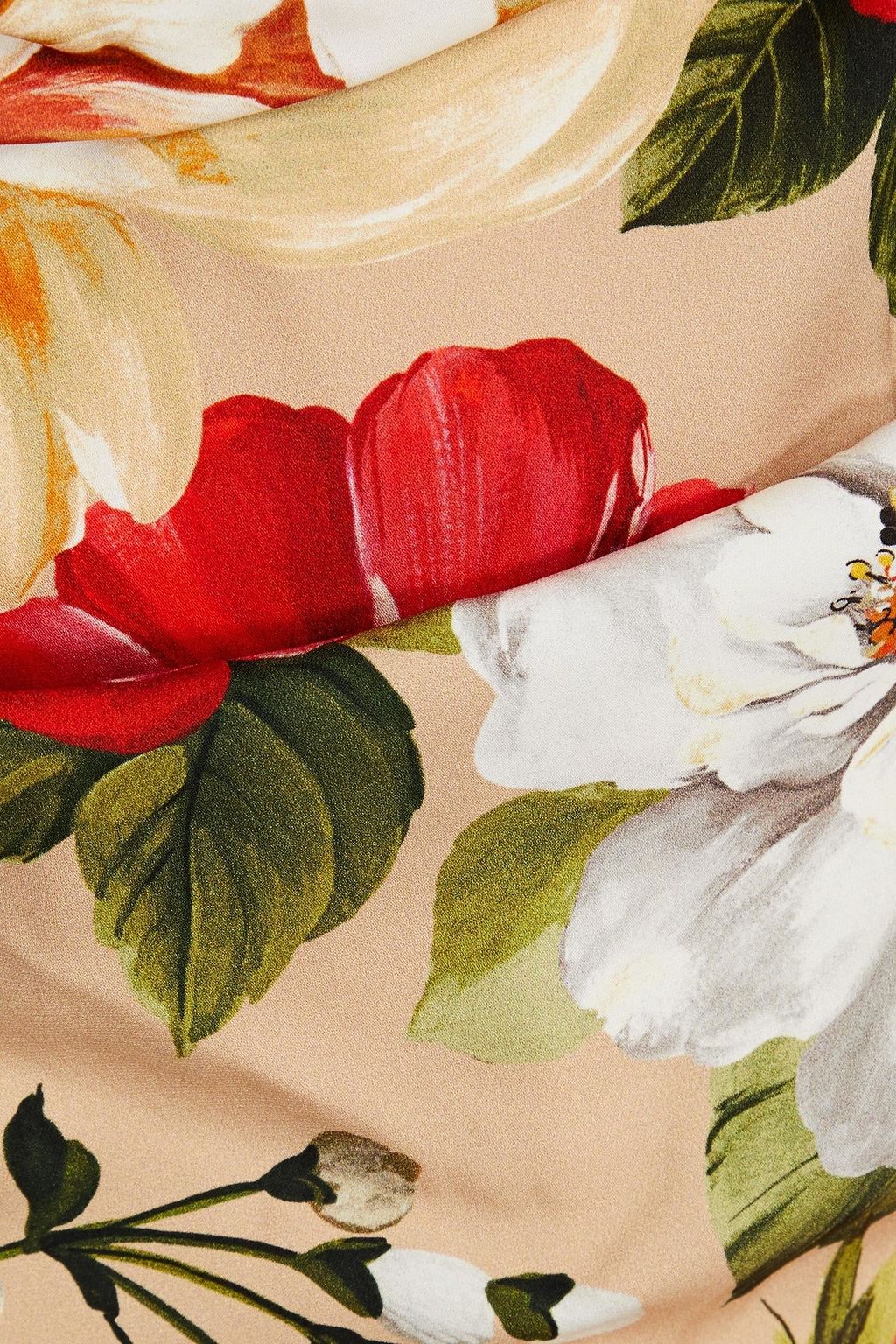 DOLCE&GABBANA Midikleid aus Crêpe aus Stretch-Seide mit floralem Print