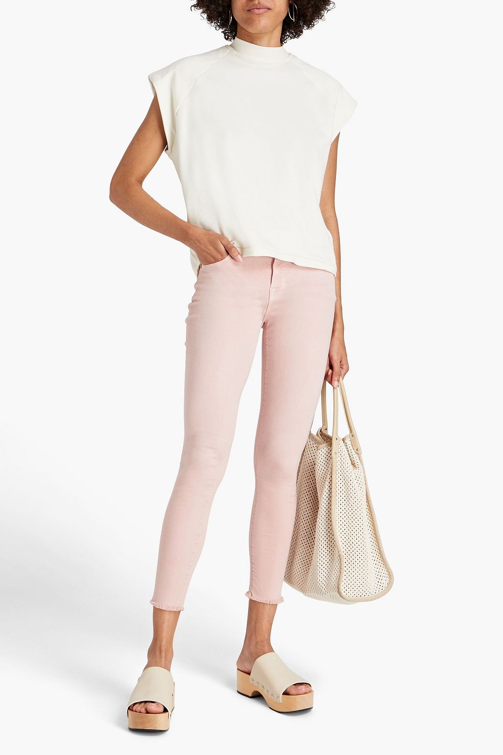 SIMKHAI Cropped mid-rise skinny jeans