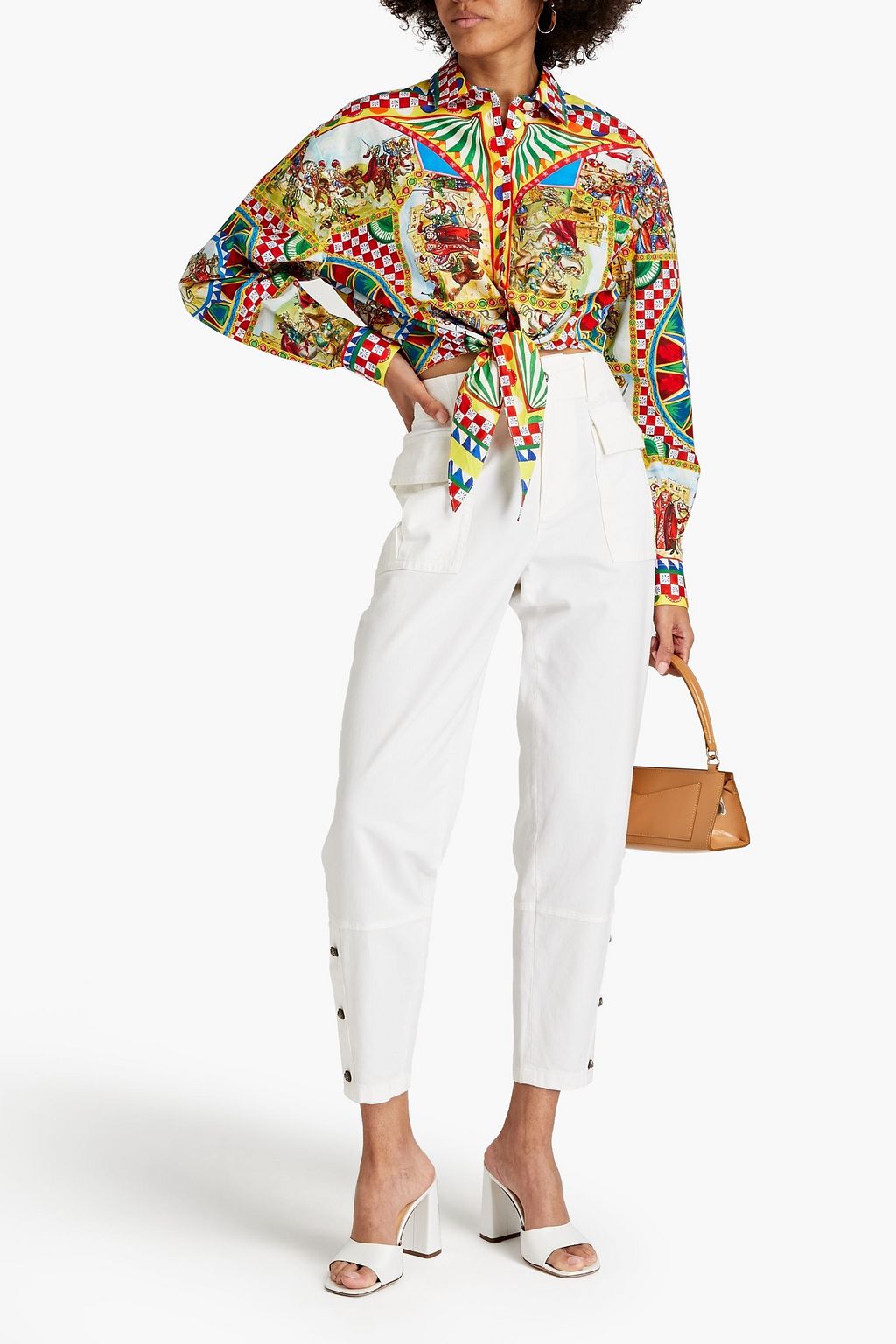 DOLCE&GABBANA Cotton-blend tapered pants