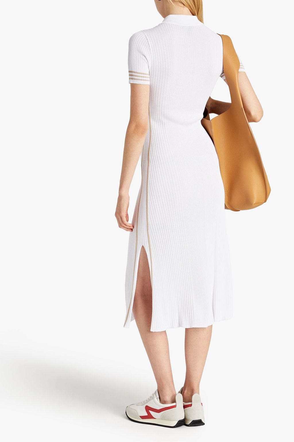 RAG & BONE Striped ribbed-knit midi dress