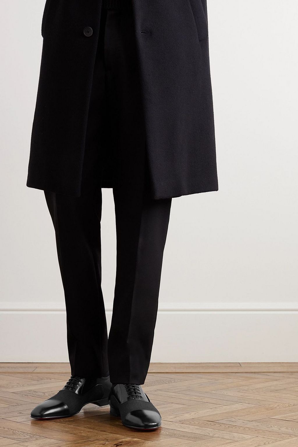 CHRISTIAN LOUBOUTIN Greggo leather and canvas Oxford shoes