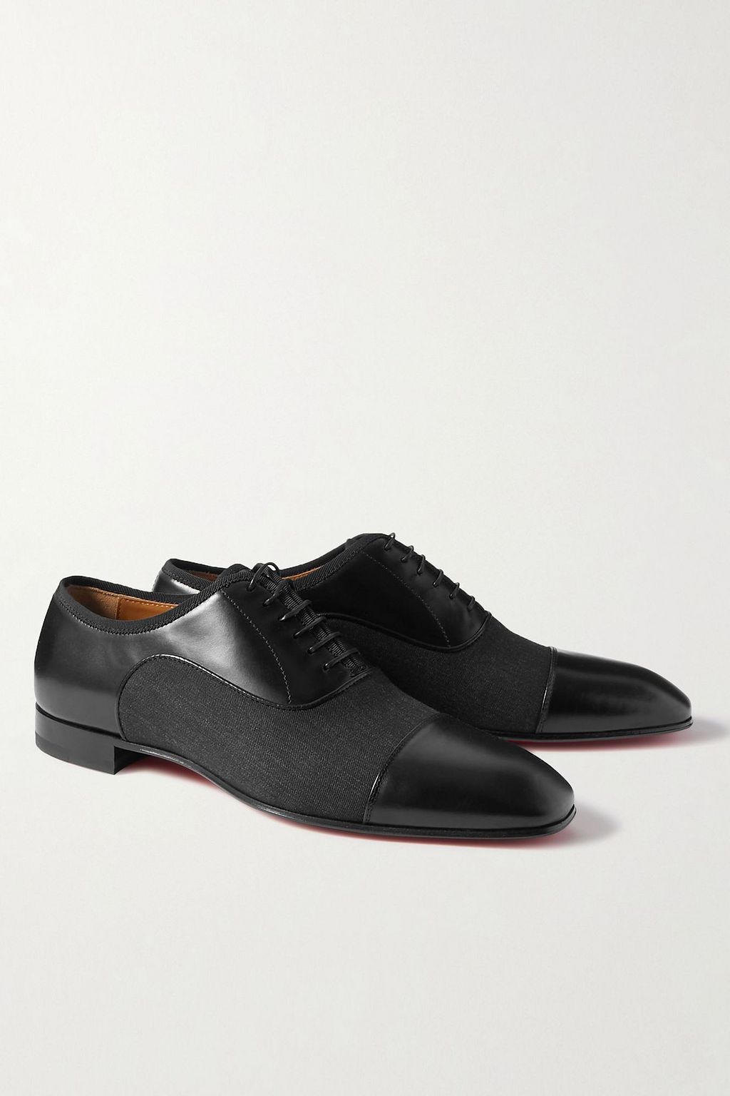 CHRISTIAN LOUBOUTIN Greggo leather and canvas Oxford shoes