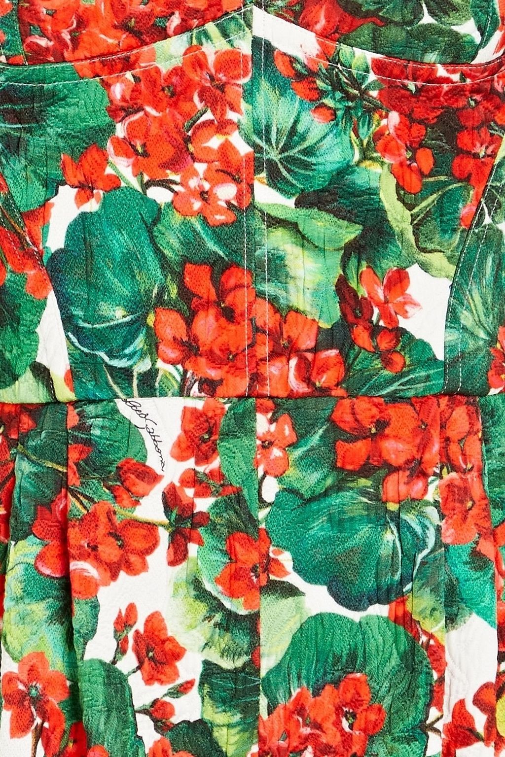 DOLCE&GABBANA Pleated floral-print cloqué playsuit