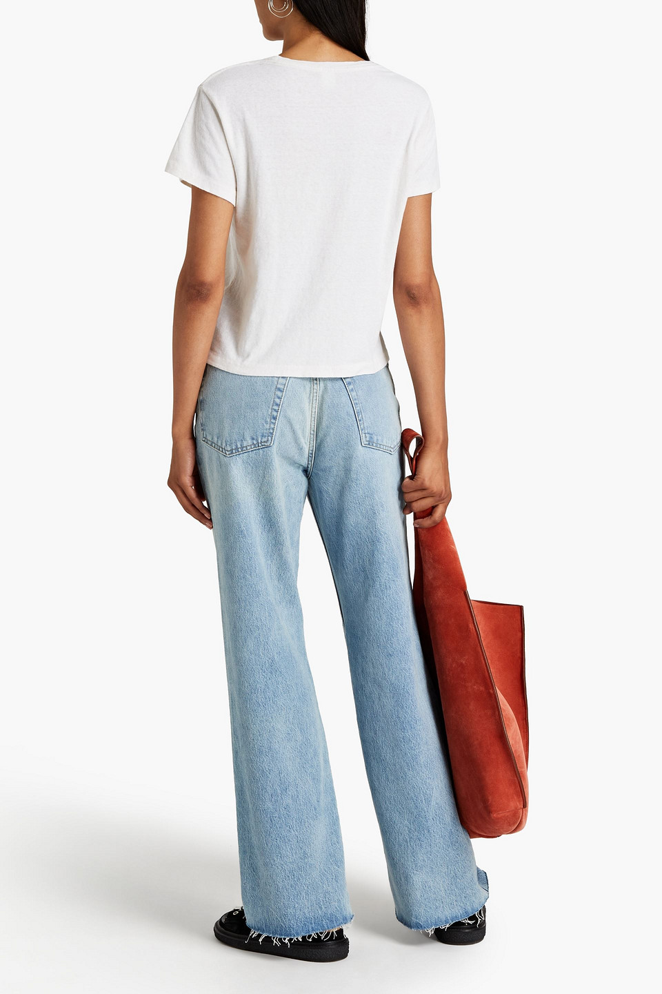RE/DONE FADED HIGH-RISE WIDE-LEG JEANS
