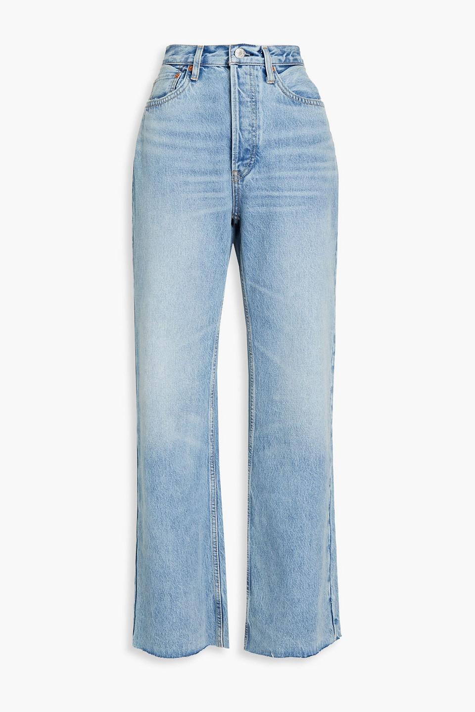 RE/DONE FADED HIGH-RISE WIDE-LEG JEANS