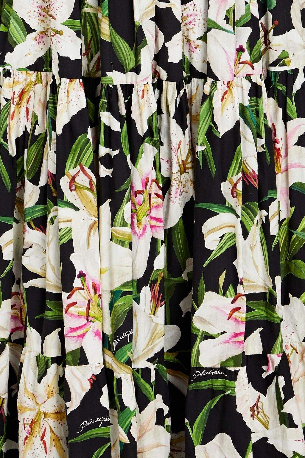 DOLCE&GABBANA Off-the-shoulder tiered floral-print cotton-poplin maxi dress