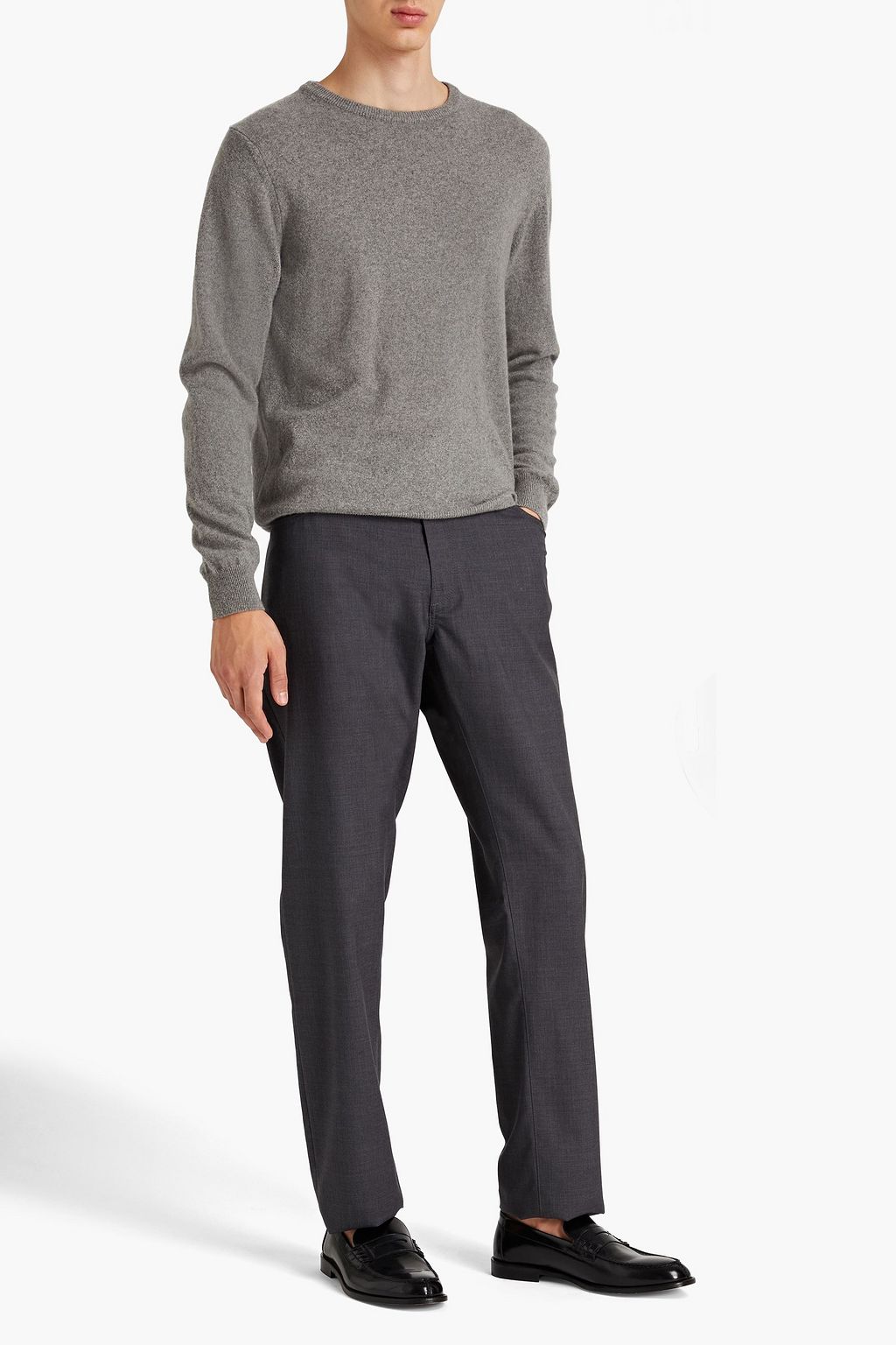 CANALI Mélange wool chinos