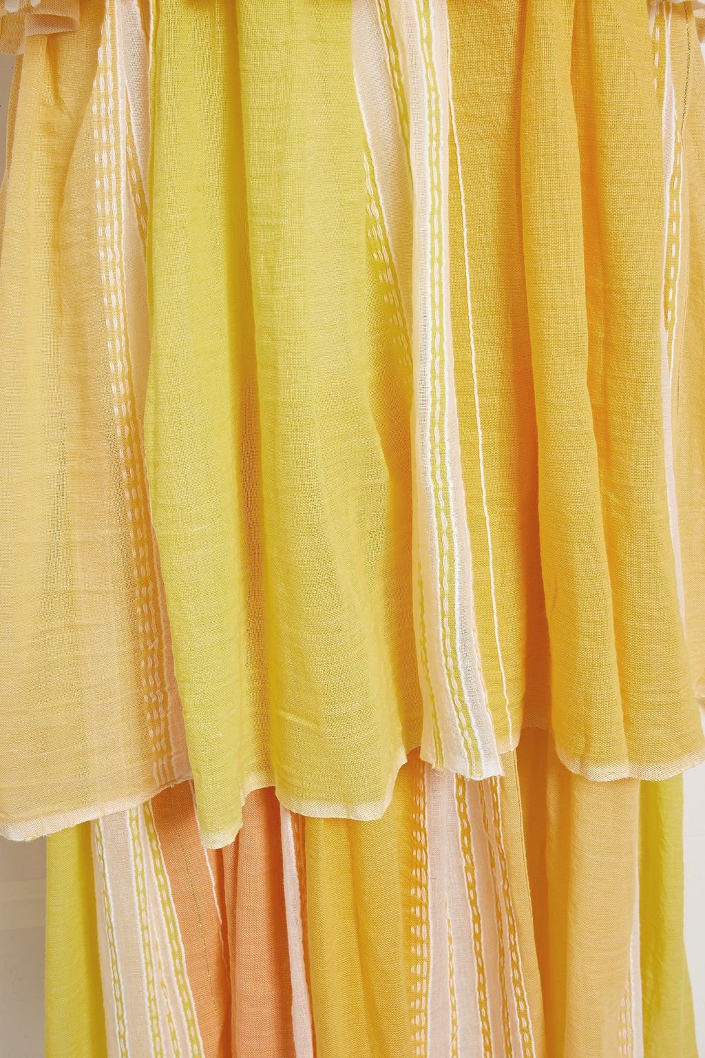 LEMLEM Eshal tiered cotton-gauze midi dress