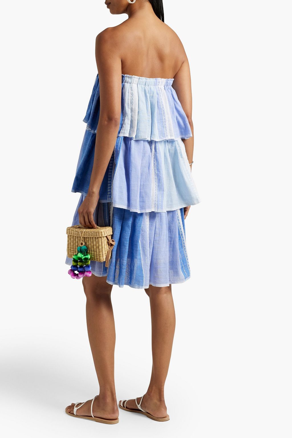 LEMLEM Eshal tiered cotton-gauze mini dress