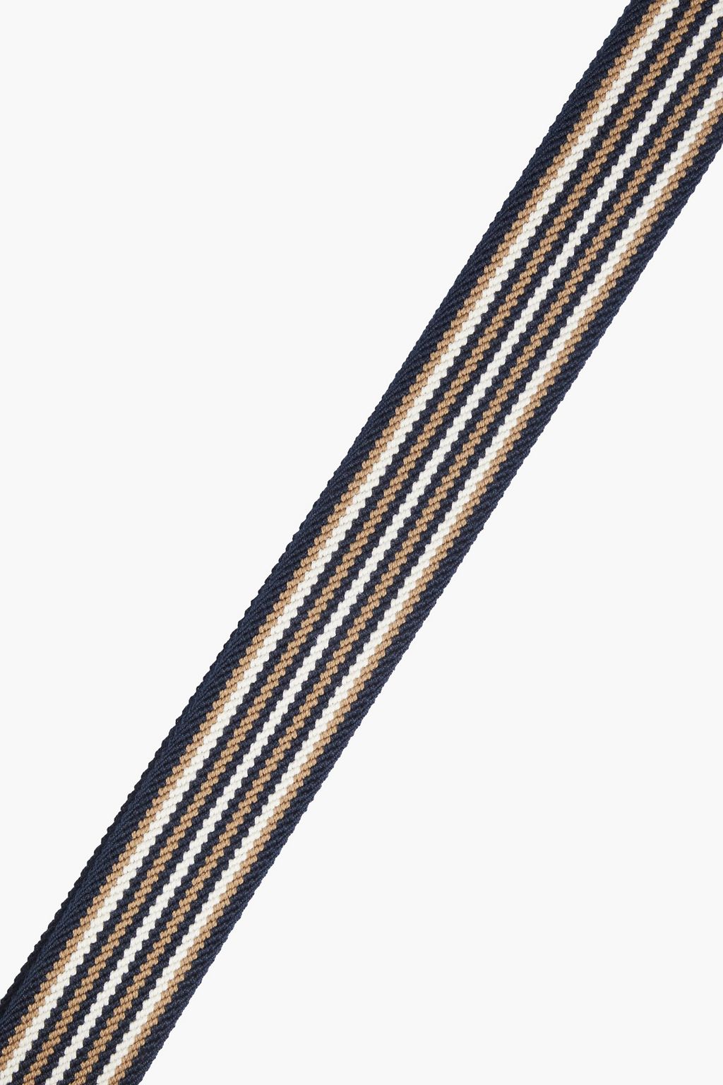 TOD'S Leather-trimmed striped canvas belt