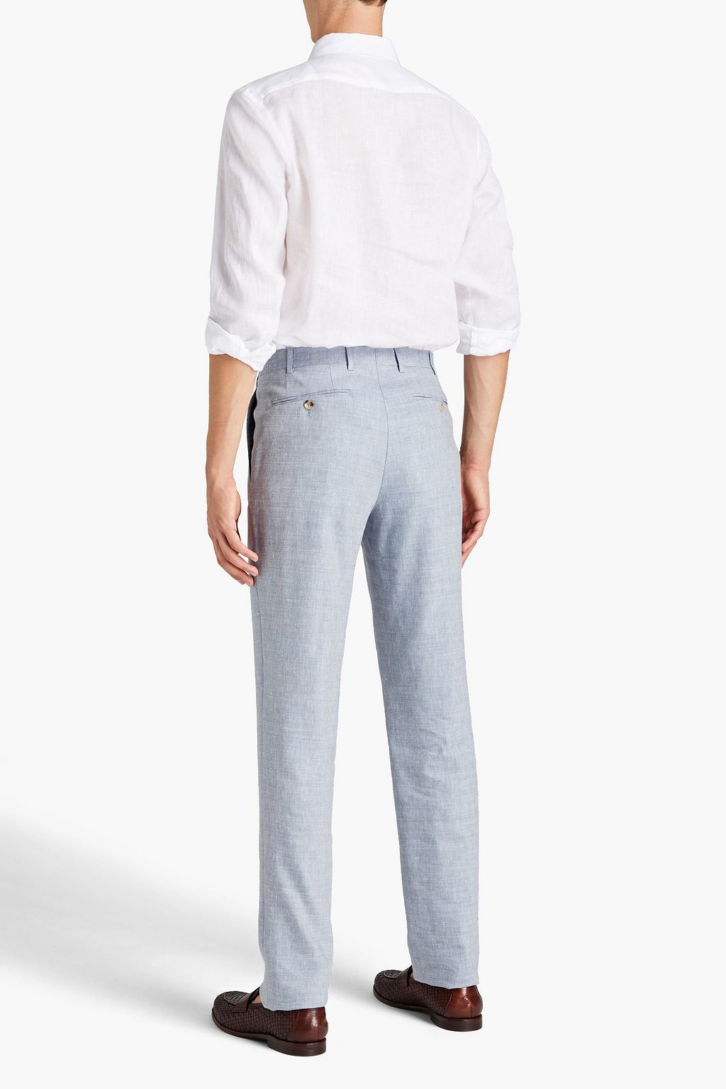 CANALI Linen and cotton-blend twill suit pants