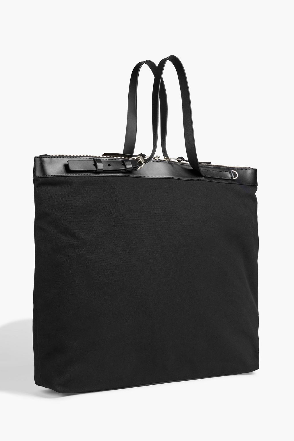 SAINT LAURENT ID wandelbare Tote Bag aus Canvas mit Lederbesatz