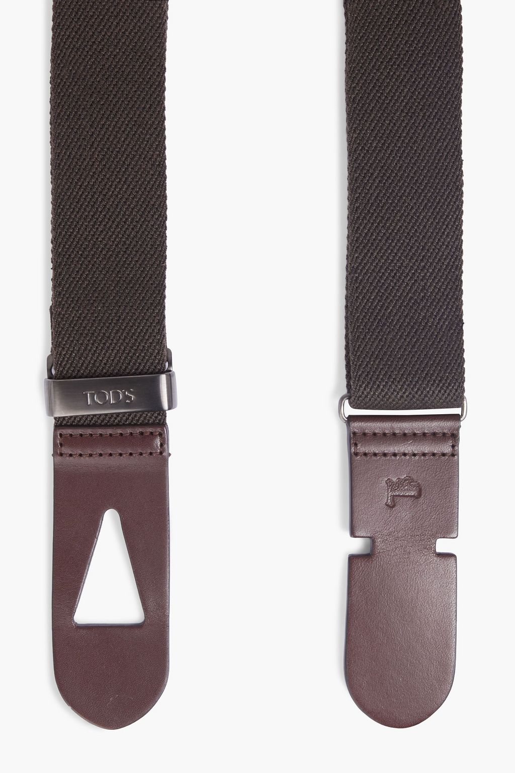 TOD'S Leather-trimmed canvas belt