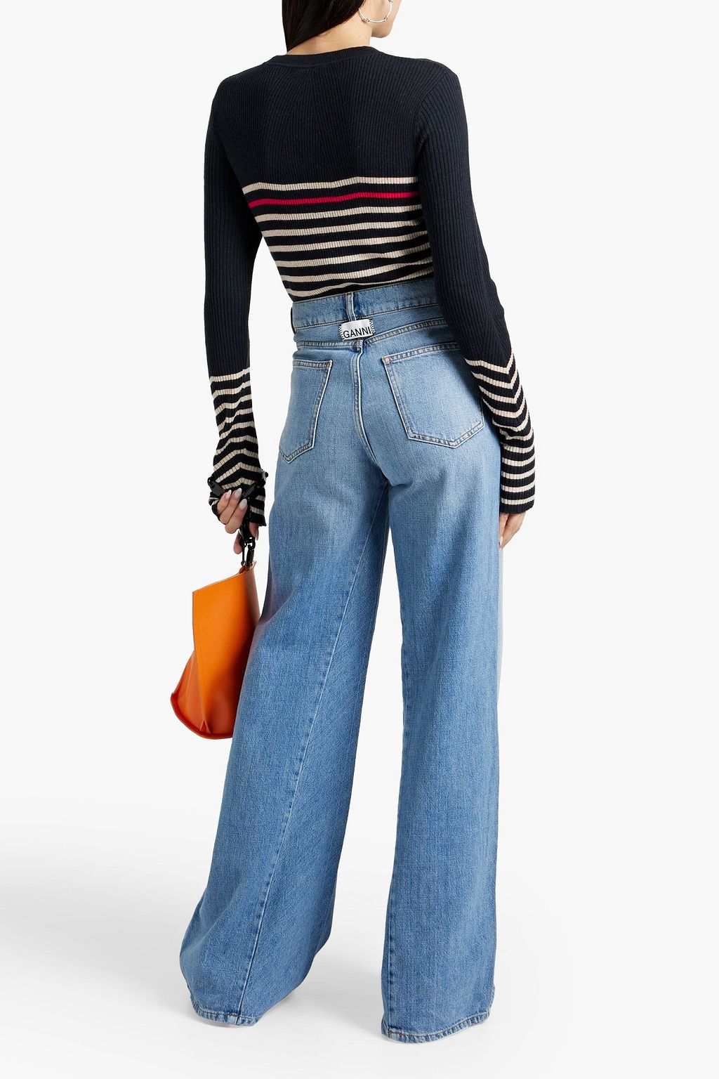 RAG & BONE Kate striped ribbed cotton and cashmere-blend sweater