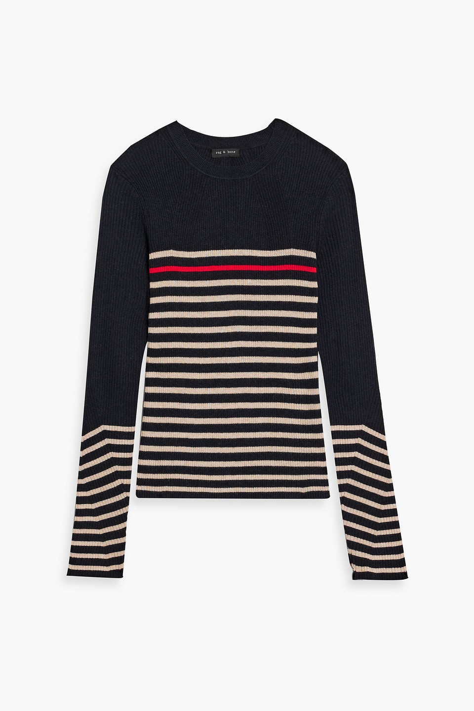 Kate striped ribbed cotton and cashmere-blend sweater