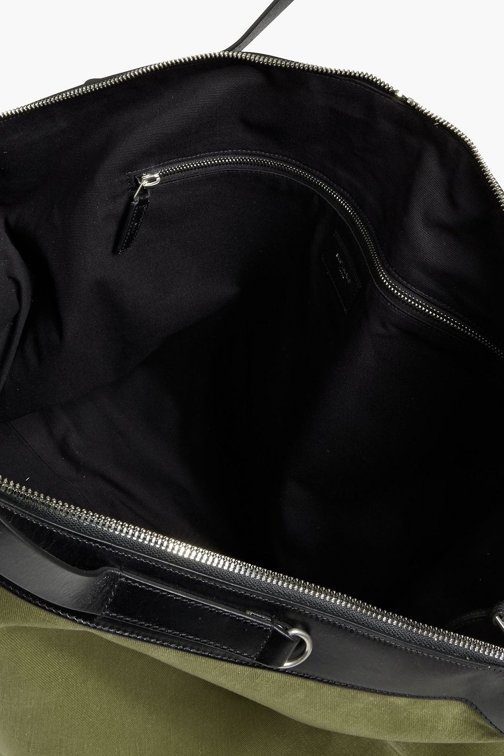 SAINT LAURENT Leather-trimmed twill tote
