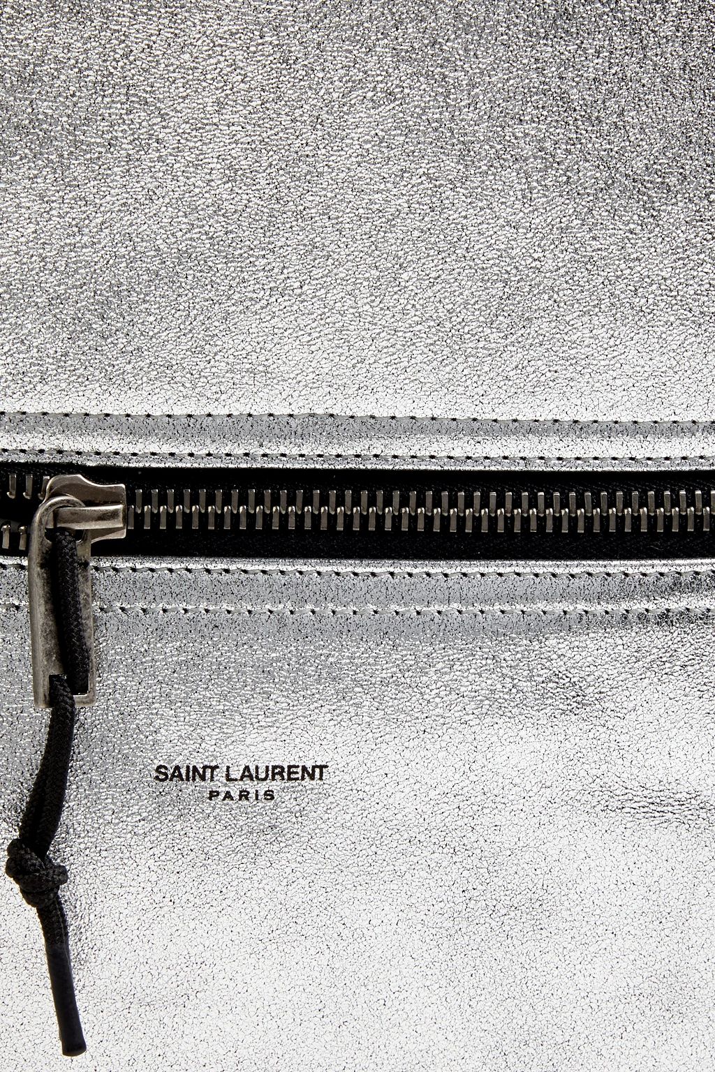 SAINT LAURENT Metallic textured-leather backpack