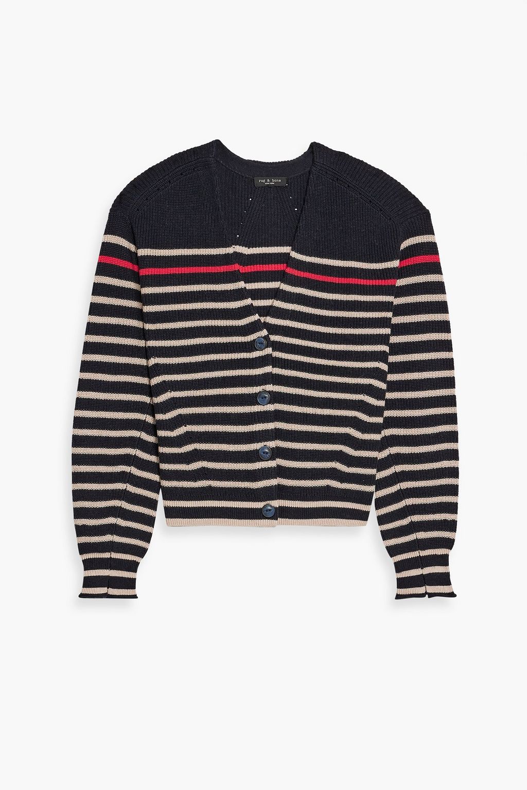 RAG u0026 BONE Ann striped ribbed cotton and cashmere-blend cardigan | Sale up  to 70% off | THE OUTNET