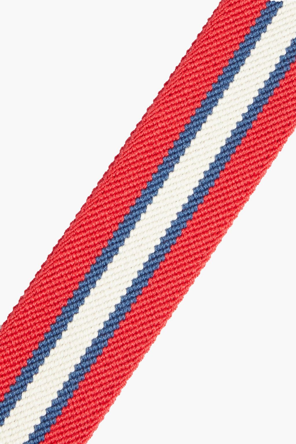 TOD'S Leather-trimmed striped canvas belt